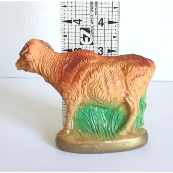 AS IS Vintage Nativity Cow Chalkware Figurine Decorative Collectible 3.5" Tall - Picture 6 of 7